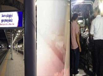 Konya tren garında ilginç selfie kazası