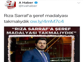 A Haber Reza'ya taktığı 'şeref madalyası'nı söktü!
