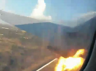 Uçağın düşüşünü yolcu içeriden kaydetti