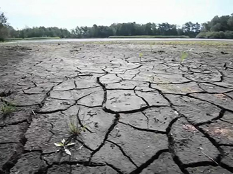 Almanya'da Burgwedel gölü aşırı sıcaklar nedeniyle kurudu