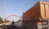 Kamyoncu, tartıştığı motosikletliye böyle çarptı: Yer Ankara