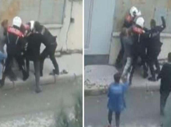Sen misin polise korna çalan! 4 Polis'ten gence meydan dayağı