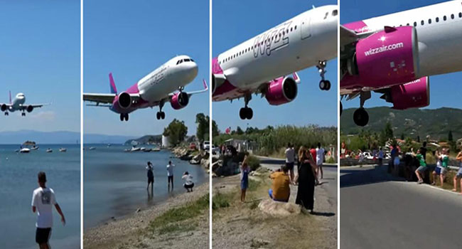 Yunanistan sahilindekilerin yolcu uçağı paniği
