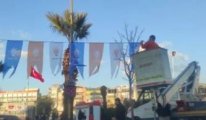 Ballı ihaleyi kapmanın diyeti Erdoğan'ın bayraklarını asmak oldu