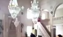 Aksaray’da deprem anı caminin güvenlik kamerasında: İmamdan alkışlanacak hareket