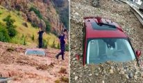 Afyonkarahisar’da heyelan: Araçlar toprak altında kaldı; 1 ölü, 1 yaralı