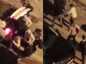 İstanbul'da cipten inen göçmenler ara sokaklara kaçtı