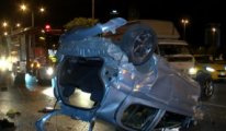 Alkollü polisin kullandığı otomobil takla attı: 4 polis yaralandı