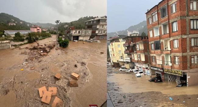 Trabzon'da sel felaketi! Dereler taştı, yollar çöktü, hastaneler tahliye edildi