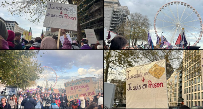 Solidarity With Others'den Türkiye'de haksızlığa uğrayan kadınlar için Avrupa'da protesto