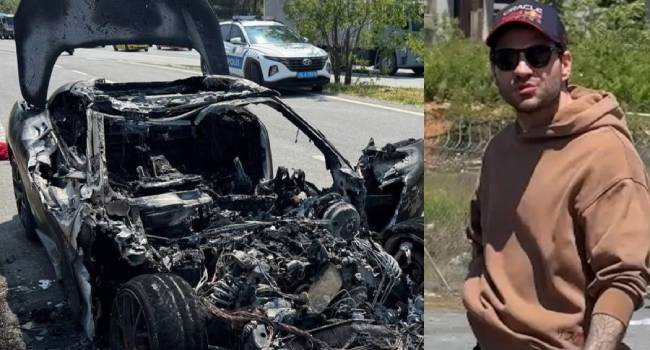 Otomobili alev alan Serdar Adalı'nın oğlu ölümden döndü