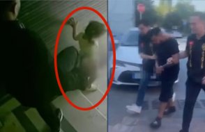 Kızını tekmeleyerek merdivenden attı, görüntüler ortaya çıkınca gözaltına alındı