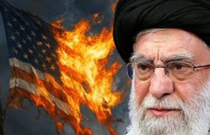 Hamaney'den 'yanan ABD bayraklı' paylaşım: 'Boyun eğmeyeceğiz'