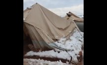 Kar fırtınası, mülteci kamplarını da vurdu