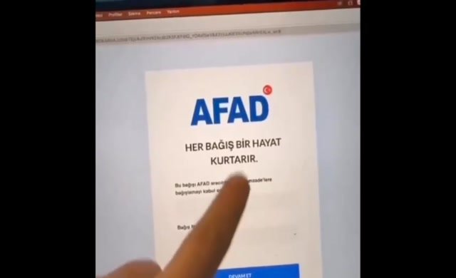 Dikkat! Sahte AFAD sitesi kurup yardım etmek isteyenlerin kart bilgilerini çaldılar